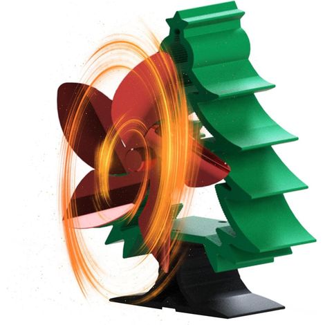 Ventilatore per camino per albero di Natale, ventilatore per stufa a legna alimentato a calore con 5 pale per un'efficiente distribuzione del calore, ventilatori per legna/legna/camino (1/4)
