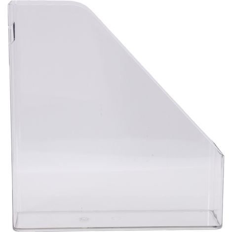Porte-documents vertical transparent en plastique, étagère sur pied, rangement pour documents, magazines, cahiers et classeurs, idéal pour le bureau et la maison. (1/5)