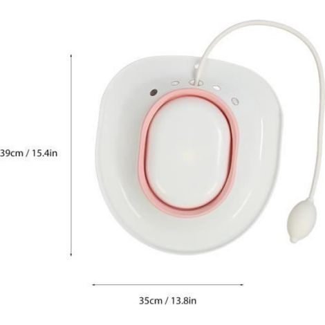 Duokon bain de siège pliant Siège de toilette pliable multifonctionnel en Silicone PP, bain de siège pour deco tapis Bleu Rose (1/4)
