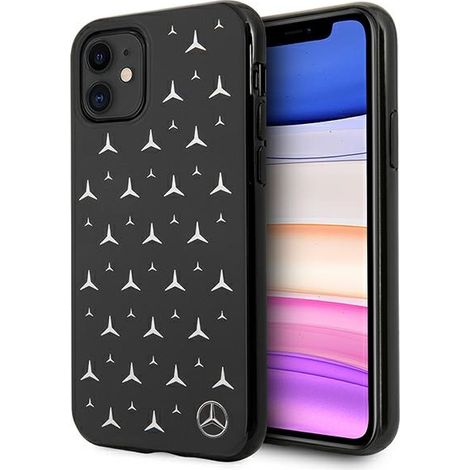 Funda rígida Mercedes para iPhone 11, color negro con estrellas plateadas. (1/5)