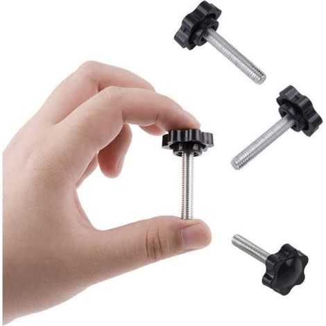 Vis Pouces - M6x30 - Tête Étoile Plastique Moletée - Pour Fixation Rapide Sans Outil - Lot de 10 (1/4)