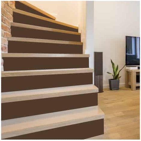 Contremarche Adhésive Marron Mat – Autocollant Décoratif pour Escalier – 1 m x 17 cm