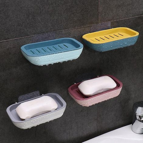 4-teiliges Seifenschalen-Set aus Kunststoff mit Deckel, ideal für Reisen und als tragbare Seifenbox in 4 Farben. Auch als Duschseifenhalter für die Küche geeignet. (1/5)