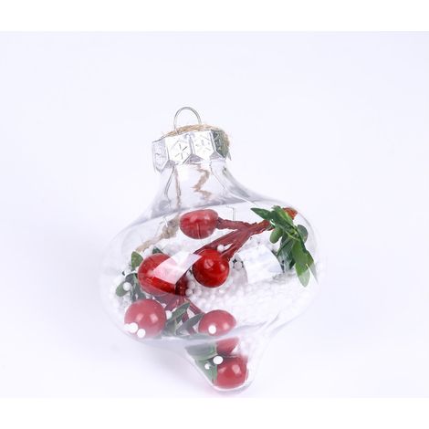 MINKUROW Kreative transparente Weihnachtskugeln für den Innenbereich, 1 Packung Weihnachtsbaumkugeln zum Aufhängen, Stil A (1/3)