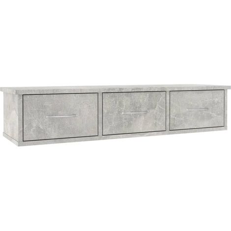 Maison Exclusive - Wand-Schubladenregal Betongrau 88x26x18,5 cm H