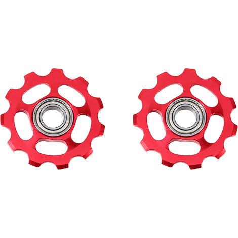 galets de dérailleur arrière en aluminium 11T pour vélo (rouge) (1/5)