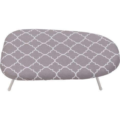 Table à repasser de voyage, planche de table pour vêtements, pieds pliables, housse en coton, motif grille tendance (1/5)