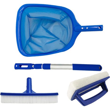 Kit De Nettoyage Spa, d'entretien Piscine pour Nettoyer, Filet avec Poteau Réglable, Brosse Piscine, Accessoires Nettoyer Les Bassins Jardin - (1/5)