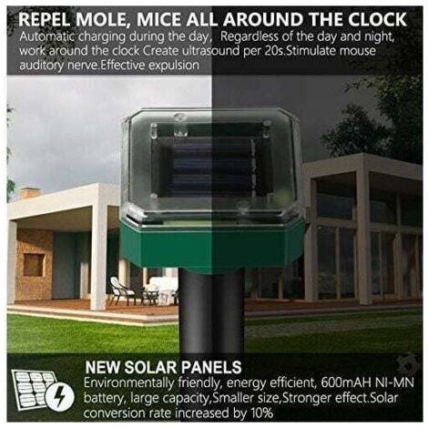 Pacchetto 4 pezzi Deterrente Ultrasonico per Animali IP65, Solar Repellente per Roditori da Giardino - BDD (1/3)