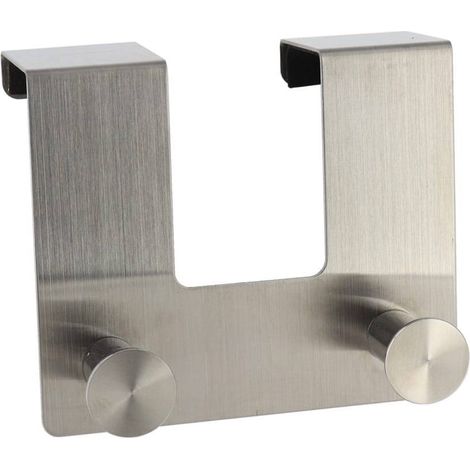 Gancio per porta a 2 ganci in acciaio inox - cromo - Tendance (1/2)