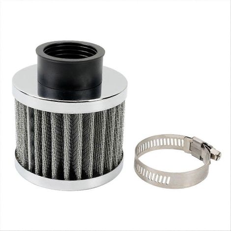 35-mm-Pilzluftfilter aus poliertem Aluminium für Autos – Motoransaugreiniger, silbernes Ersatzteil (1/5)