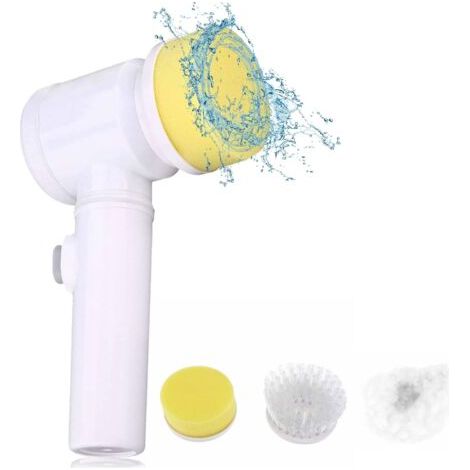 Brosse de Nettoyage électrique,Épurateur électrique sans Fil,Épurateur à Rotation Electrique avec 3 têtes de Brosse remplaçables,épurateur Rotation électrique portatif,pour La CuisinièRe