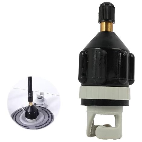 Adaptateur de Pompe pour Valve d'air Universelle, Compatible avec Paddle Board, Kayak et Bateaux Gonflables, en PVC Robuste et Alliage, Léger et Durable, 8,2 x 2 x 0,76 cm (1/5)