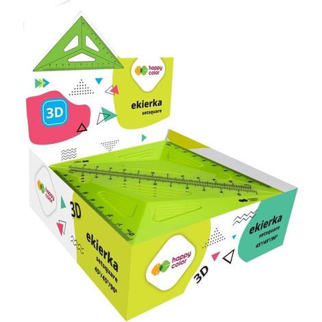 Juego de escuadras 3D de 45 x 13 cm (25 piezas) color alegre