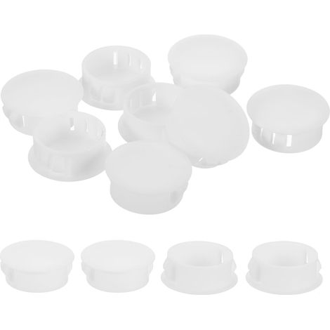 12Pcs Bouchon de Trou en Nylon, 24.5-25mm Diamètre de Trou Bouchon d'étanchéité Rond Souple et Flexible de Verrouillage Bouchons en Caoutchouc pour Bouteille, Tuyau, Cuisine, Blanc (1/5)
