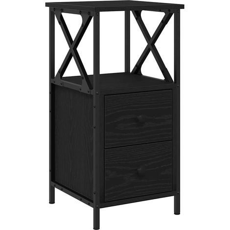 Maison Exclusive - Nachttisch Schwarz Eichen-Optik 34 x 35,5 x 70