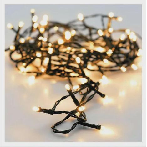 Guirlande LED Blanc Chaud Câble Extérieure à Piles 7.5m Noir 2700K AA - LR6 (1/3)