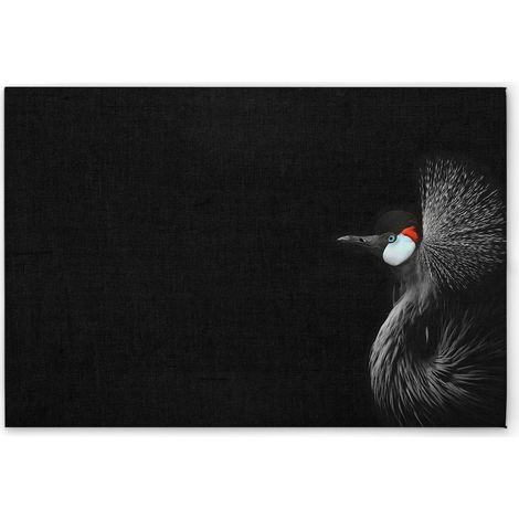 Leinwandbild Tiere Kranich M1-No.51106 - Kunstdruck auf Leinwand in Schwarz Weiß - Wandbild 45 x 30 cm (1/5)
