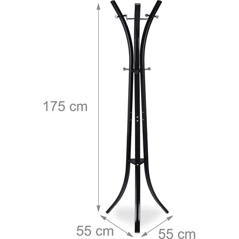 Puerta metálica sobre soporte para pies para abrigos chaquetas entrada pasillo 175 cm negro 130002199 (1/3)