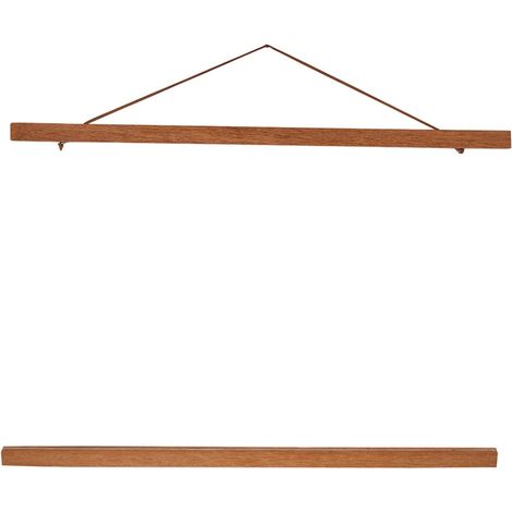 Porte-affiches magnétique moderne en bois de teck, 50 cm, avec cadre (1/5)