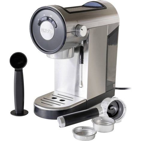 Unold 28636 Piccopresso Macchina da caffe' Espresso 0,9 L 20 bar 1360 W con Montalatte e Funzione Acqua Calda colore Acciaio inox-Nero (1/5)