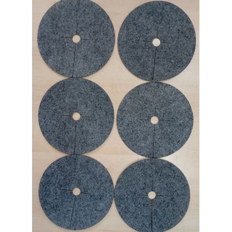 Set mit 6 Unkrautscheiben, Mulch, grau, Durchmesser 15 cm (1/2)