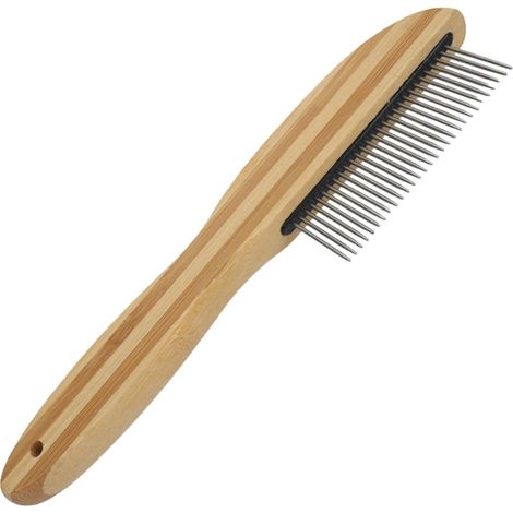1 Manche en Bois Peigne Antipelliculaire Peigne à Dents Extra Fines avec Pique en Métal Peigne de Toilettage - MMCD-ZGL-05303 (1/5)
