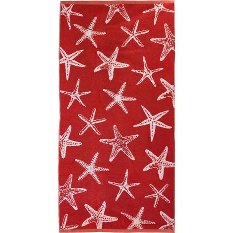 Drap de plage 75x150 cm pur coton collection AGRIGENTE rouge (1/5)