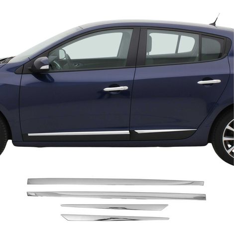 Garniture Baguette de porte latérale pour Renault Megane 2008-2016 inox 4Pcs