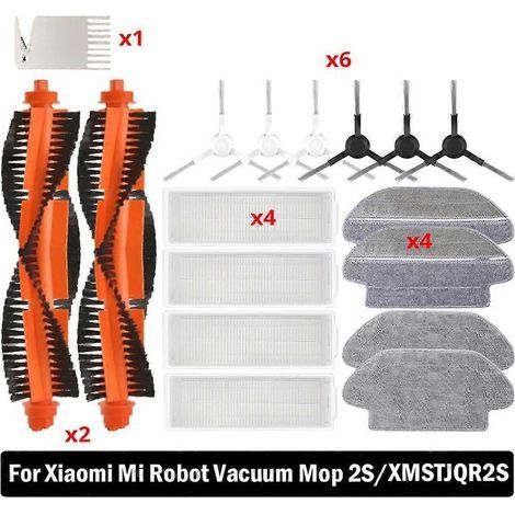 Accessoires pour aspirateur robot laveur Xiaomi Mijia 2S XMSTJQR2S 3C STYJ02YM : lingettes de nettoyage, brosse principale latérale (1/5)