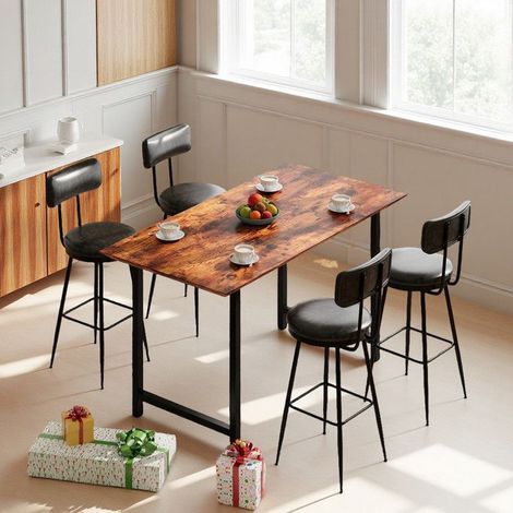 Barhocker - Schwarz - Sitz aus wasserdichtem PU - Tragkraft 136kg - Höhe 65cm - Set mit 4