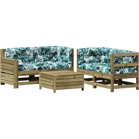 vidaXL Set Divani da Giardino 5pz con Cuscini Legno Impregnato di Pino (1/5)
