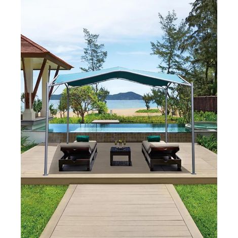 Signature Weave 3.5m Square Swan Style Blue Gazebo Canopy Garden Shade