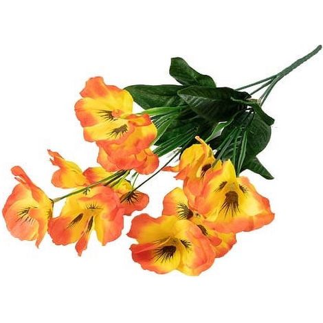 Fleurs Artificielles Pensées - Bouquet de Pensées en Tissu et Plastique - Décoration Intérieure et Extérieure - Hauteur 30 cm - 1 Pièce