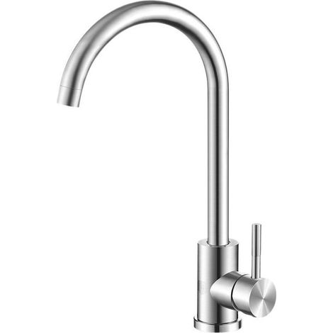 Robinet de cuisine en acier inoxydable, robinet d'eau chaude et froide rotatif pour lave-vaisselle et éviers à légumes. (1/4)