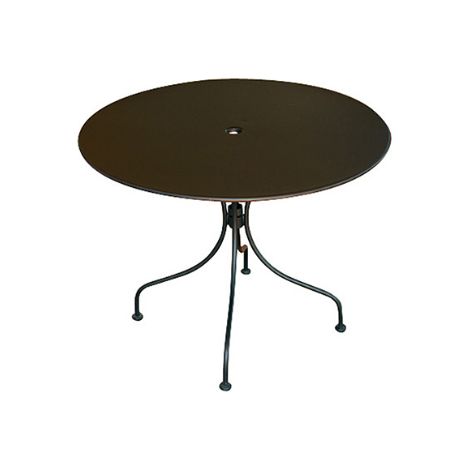 Tavolo in ferro nero Ø 90 cm, con foro per ombrellone MALIGI HOME MG/PERA Nero