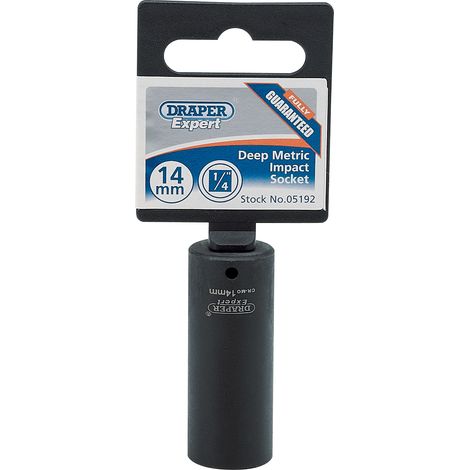DRAPER Expert 14mm 1/4 Square Drive Hi-Torq 6 Point Deep Impact Socket - 05192 (1/5)