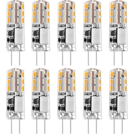 LED Bulbs G4 12V AC/DC Warm White 3000K 120LM,2 W,15-20W Halogen G4 Replacement Capsule JC Type Two Pin Energy Saving, Non Dimmable Light(10pcs) (1/5)