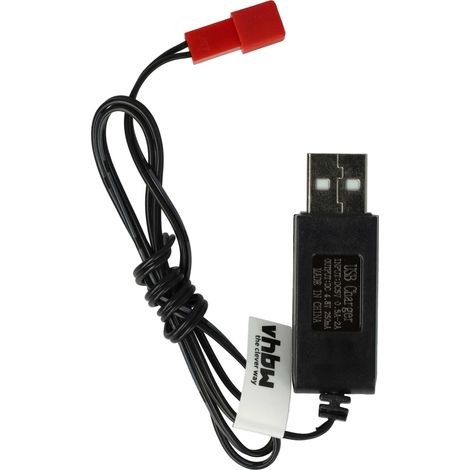 vhbw Charger compatible with JST Plug for RC Batteries with JST Connector, RC Model Construction Battery Packs - 60 cm 4.8 V
