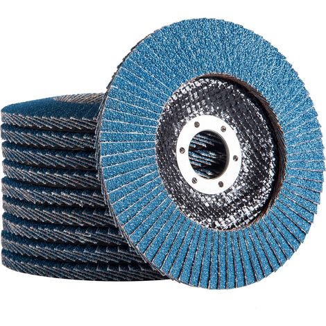Disque à lamelles 125 mm, grain 40, 10 unités, en zircone et alumine, pour meuleuse d'angle, alésage 22,23 mm, 12 200 tr/min, pour métal et bois. (1/5)