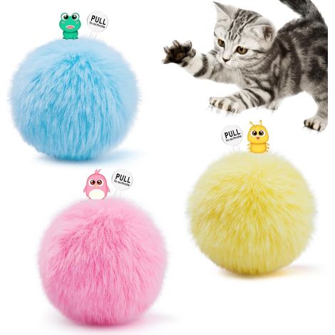 Balles Sonores Chat, Lot de 3 Jouets Peluche Catnip et Silvervine (1/5)