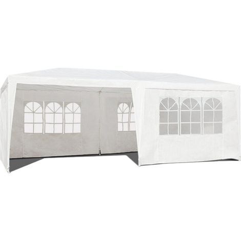 Gewerbliches Gartenpavillonzelt, 3x6 m, 6 Wände, weiß, MultiGarden