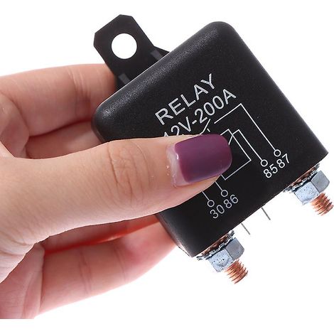Relais de treuil 12 V 200 A haute performance pour voiture, fourgonnette ou bateau (4 broches) (1/4)