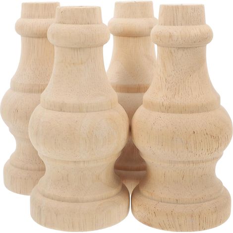 Lot de 4 Pieds de Meubles en Bois Massif, Design Polyvalent, Surface Lisse, Adaptés pour Canapé, Commode, Style Moderne et Élégant (1/5)