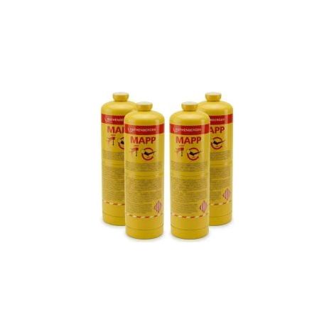 ROTHENBERGER Industrial 4x MAPP-Gas Kartusche 650ml/900g (7/16"-EU) - 035551-A-4