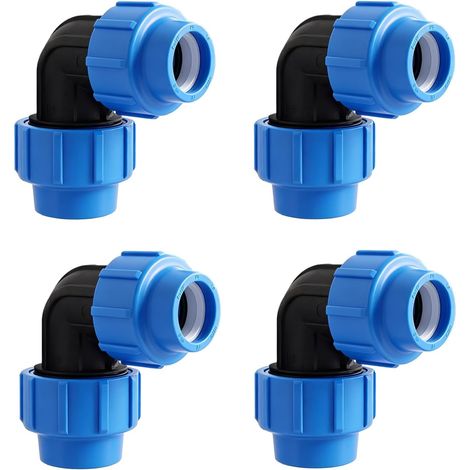 Lot de 4 raccords de tuyau en polyéthylène coudés à 90° (1/5)