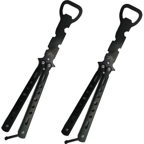 2 Pièces Couteau de pratique papillon, Décapsuleur de Bières Pliante, Décapsuleur Papillon, pour Bar,la fête, Cuisine à Domicile, Les Amateurs de bière, d'excellents Cadeaux d'anniversaire