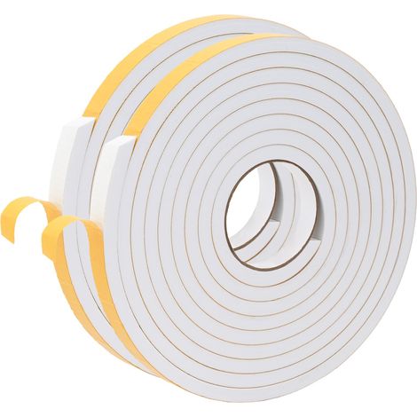 vidaXL Cinta de espuma autoadhesiva 2 uds. Blanco 15mm x 5m Espuma CR (1/2)