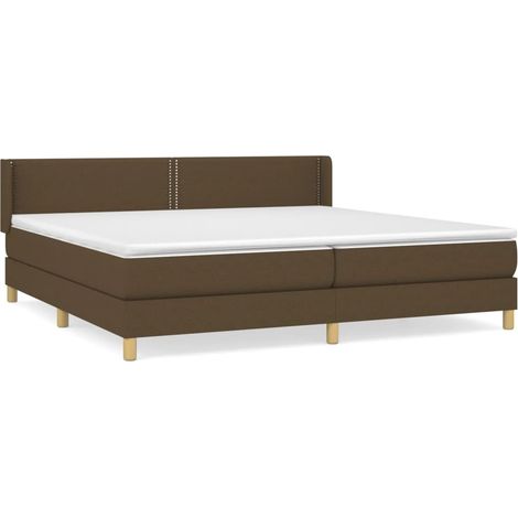 Maison Exclusive - Giroletto a Molle con Materasso Marrone Scuro 200x200cm Tessuto (1/5)