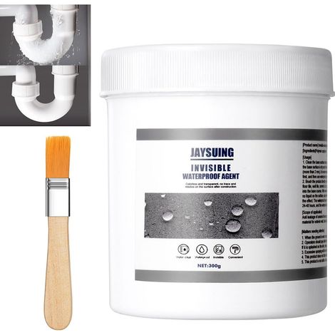 Wasserdichtes Dichtungsmittel, 300 g transparente Dichtflüssigkeit mit Pinsel, unsichtbare wasserdichte Beschichtung, Dichtungskleber für Außenwände, Dächer und Badezimmer